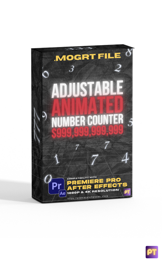 Adjustable Animated Number Counter Motion Graphics Template for Premiere Pro & After Effects
