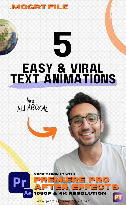 5 Customizable Viral Text Animations Like Ali Abdaal [MOGRT]